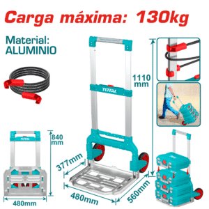 CARRETILLA PLEGABLE ALUMINIO MAX: 130KG IDEAL PARA CAJAS APILABLES IND - THWB61201
