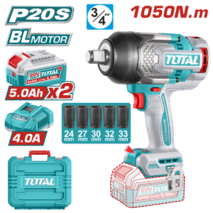 LLAVE IMPACTO 20V 1050NM 3/4'' 2200BPM BL 2X5.0AH MALETIN+ACC INDUSTR - TIWLI20105