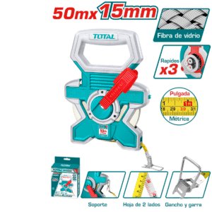 CINTA METRICA FIBRA DE VIDRIO 50M X 12.5MM + GANCHO VELOCIDADX3 INDUST - TMTF18506