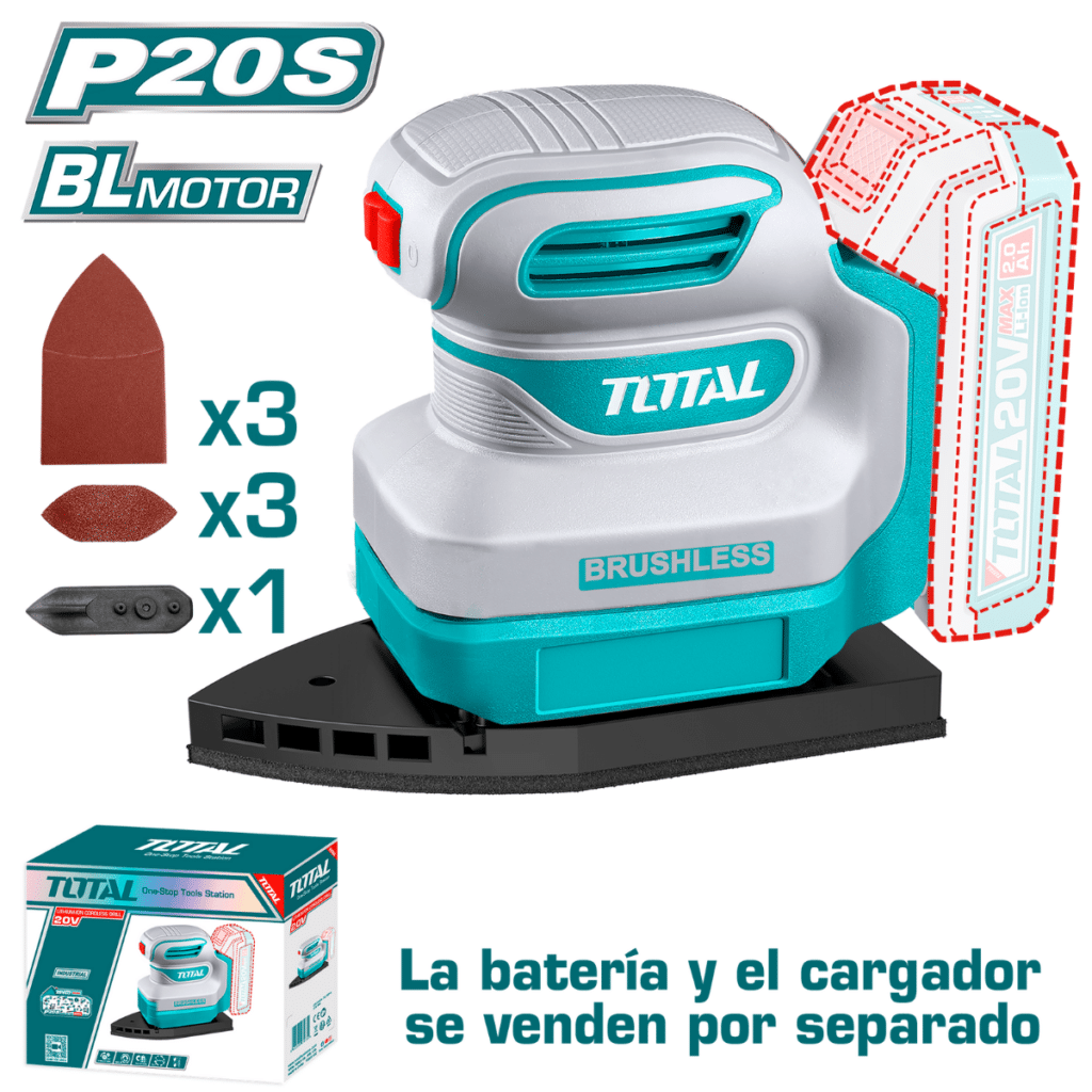 LIJADORA PALMA 20V BRUSHLESS 12000RPM + ACC INDUSTRIAL – TPSLI2024