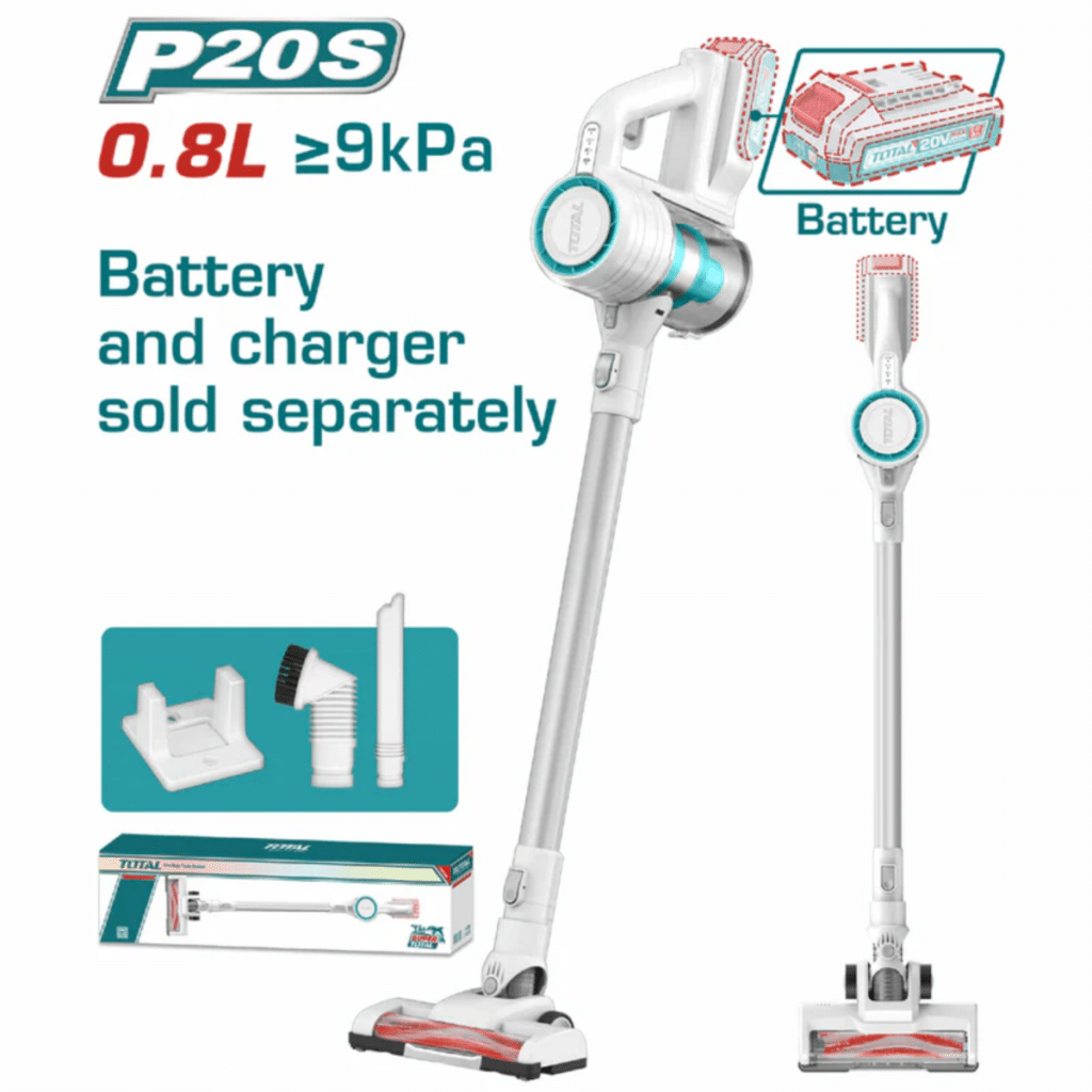 ASPIRADORA VERTICAL LI-ION 20V 0.8L PRESION 9KPA – TVLI20061