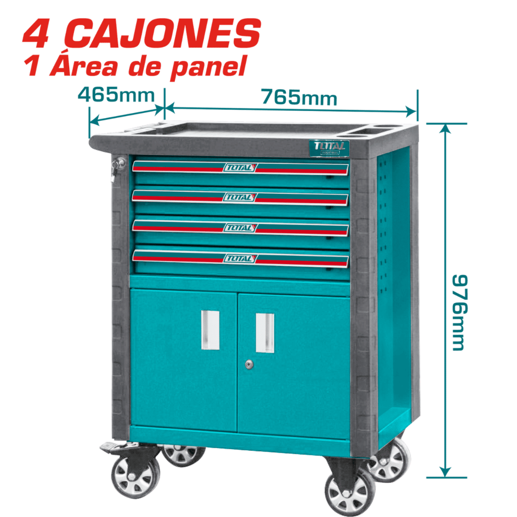 GABINETE PORTA HERRAMIENTAS 4 CAJONES + 1 ALMACÉN 765X465X812MM CON RUEDAS – THRC01041