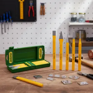 SET DE CINCELES Y PUNZONES 5PCS ACERO 40CR 10MM(3/8'') CORTE EN FRIO - JDCC8395