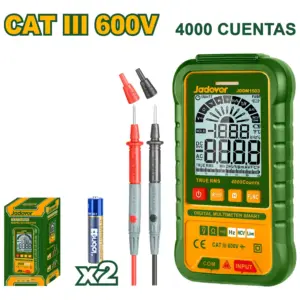 MULTIMETRO DIGITAL 4000 CONTEOS CAT III 600V LCD AC/DC SMART FUNC. 2XAA - JDDM1503