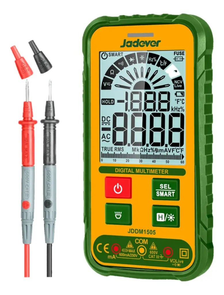 MULTIMETRO DIGITAL 2000 CONTEOS CAT III 600V SMART AC/DC – JDDM1505