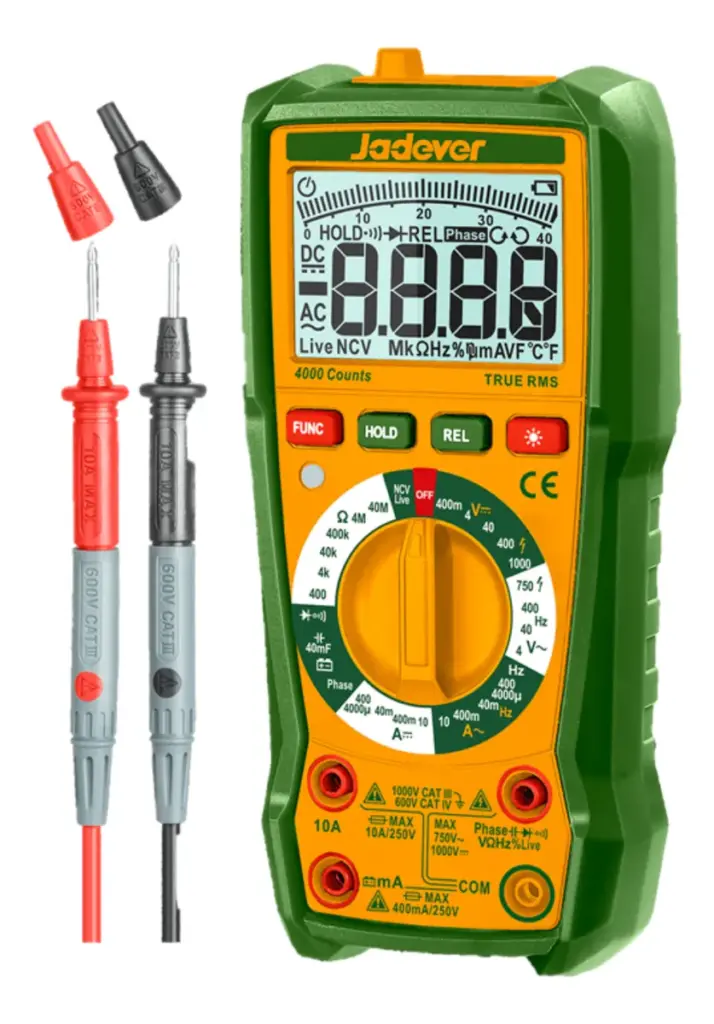 MULTIMETRO DIGITAL 4000 CONTEOS AC/DC CAT III 1000V RE:40 OHM CAP:100MF – JDDM2502