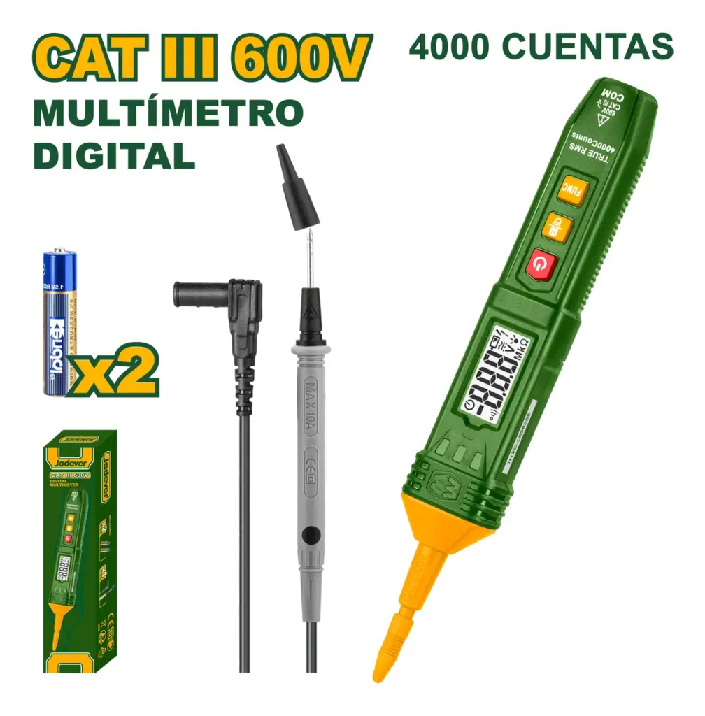 MULTIMETRO DIGITAL 4000 CONTEOS AC/DC 600V – JDDM3501
