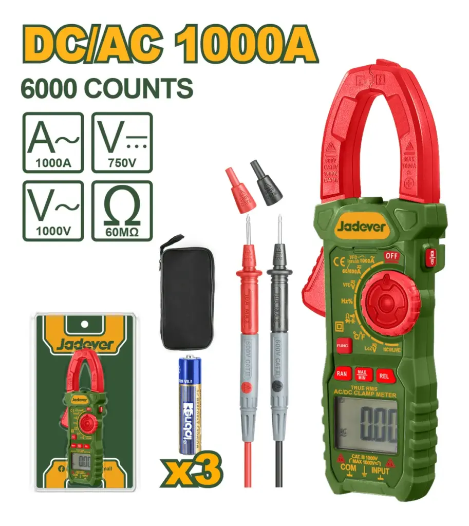 PINZA AMPERIMÉTRICA DIG. DC/A5C 100A 100A/750V/100V/60MOHM 6000 CONT. – JDDM65085