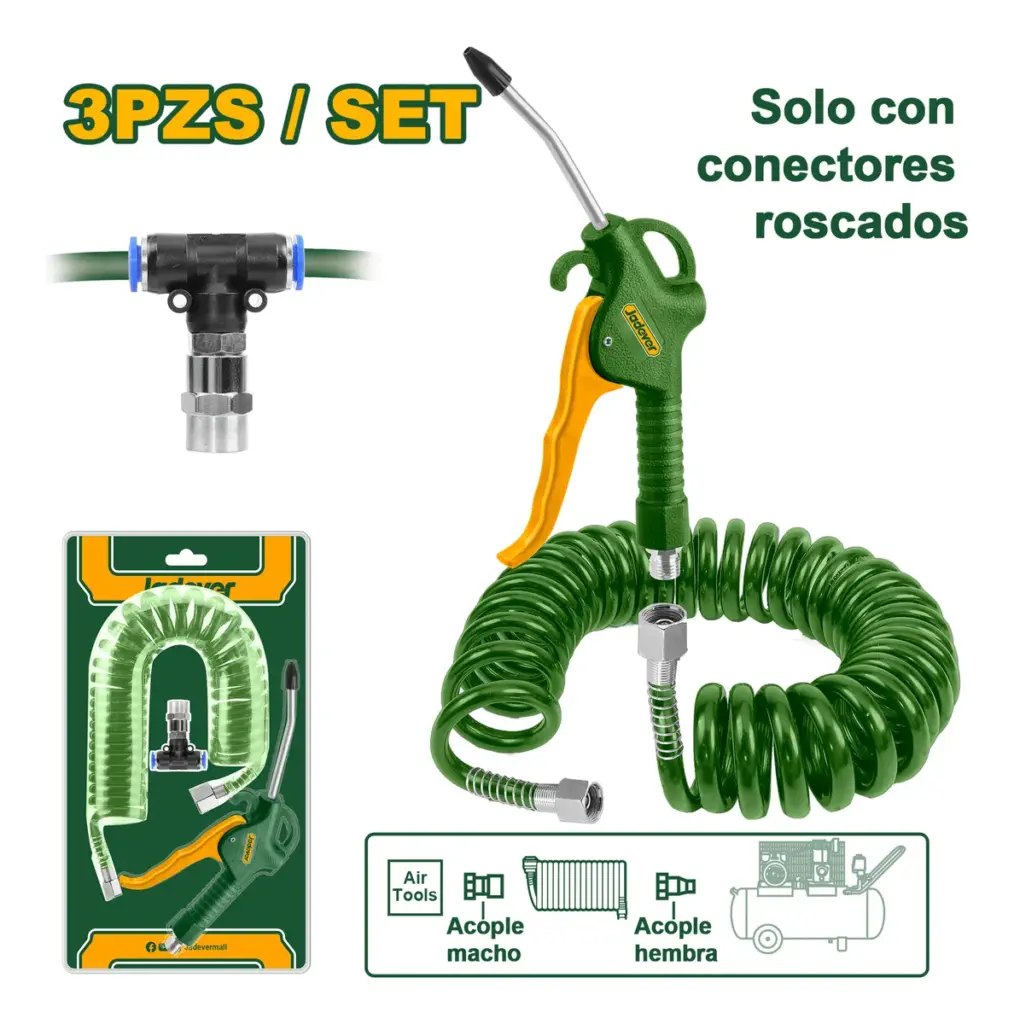 PISTOLA DE AIRE F: 4.5M X DIA 8MM + ACOPLE-T + MANGUERA 5M – JDGA6434