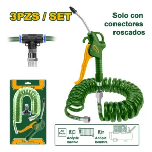 PISTOLA DE AIRE F: 4.5M X DIA 8MM + ACOPLE-T + MANGUERA 5M - JDGA6434