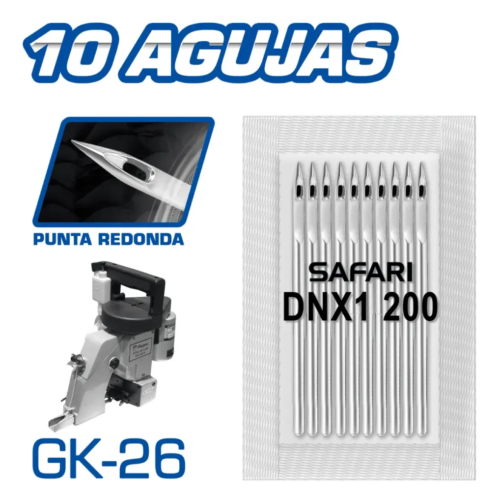 AGUJA PARA MAQUINA DE COSER SACOS MODELO GK-26 PACK X 10 – NEE-GK26