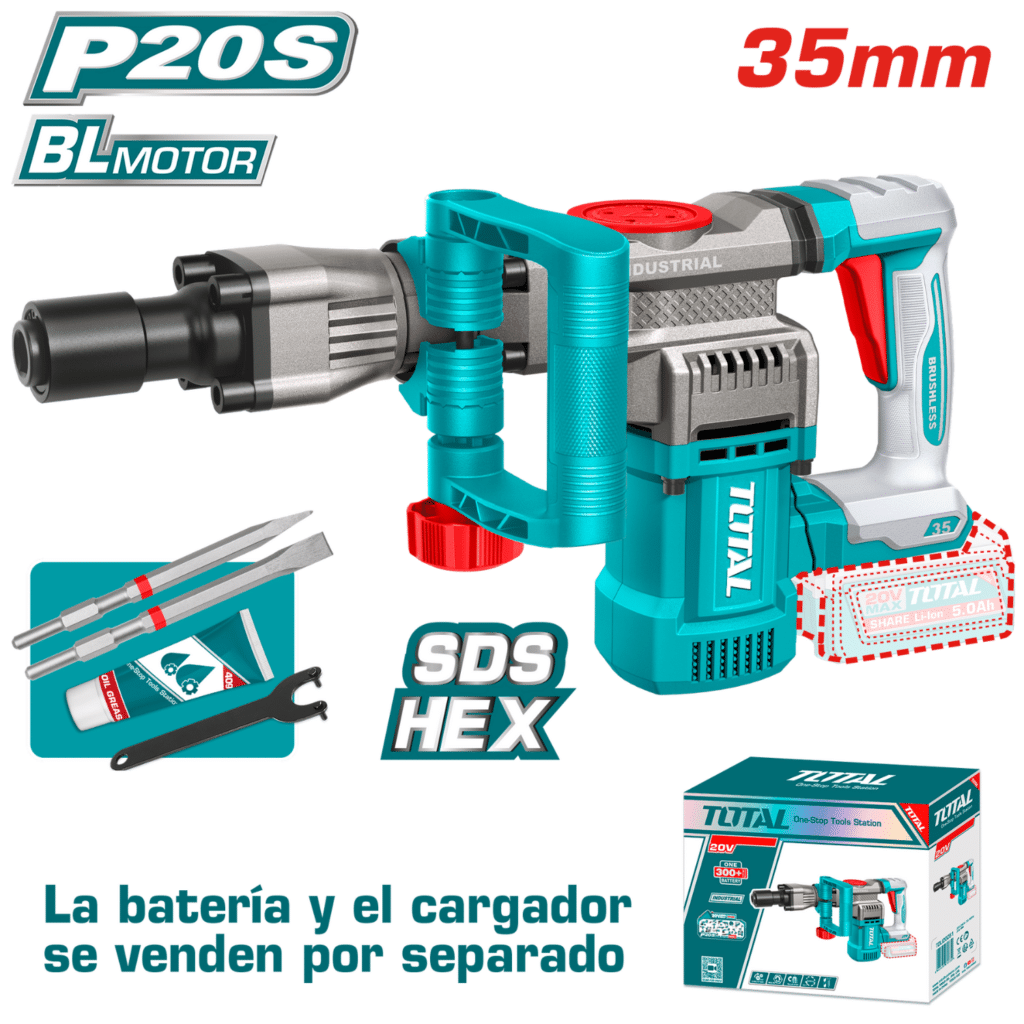 DEMOLEDOR 20V BL-MOTOR 35MM SDS-HEX 0-3200BPM 16J INDUSTRIAL – TDBLI20358