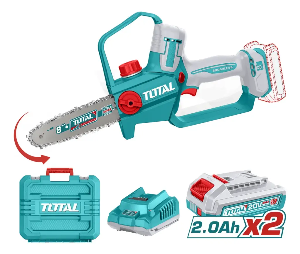 SIERRA DE CADENA LI-ION 20V 8» 20CM 11M/S 2X2.0AH + ACC INDUSTRIAL – TGSLI20882