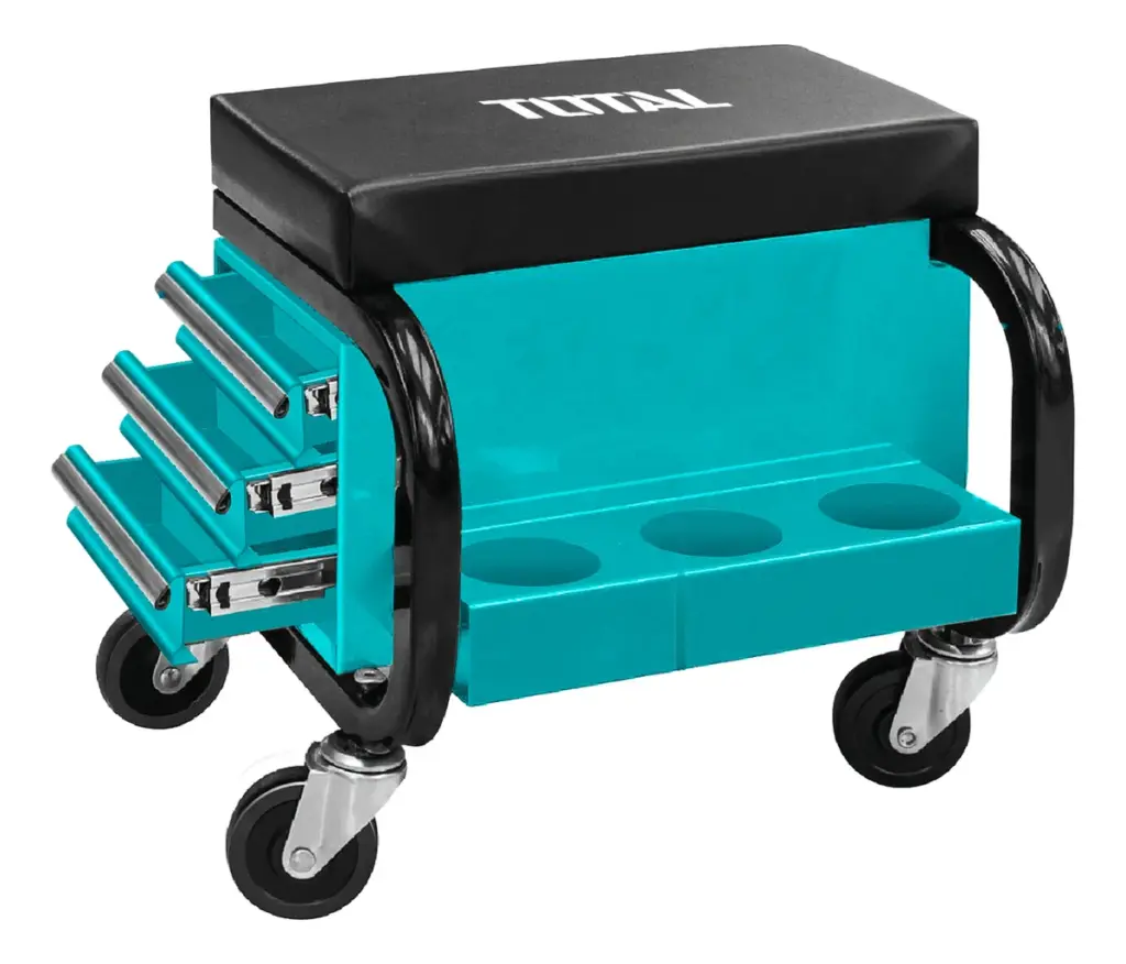 ASIENTO CON RUEDAS 3 CAJONES + 3 PORTA OBJETOS 250LBS INDUSTRIAL – THCS103