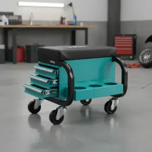 ASIENTO CON RUEDAS 3 CAJONES + 3 PORTA OBJETOS 250LBS INDUSTRIAL - THCS103