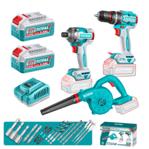 COMBO 3 EN 1 TALADRO IMP. 86NM + LLAVE 285NM + SOPLADOR 2X4.0AH + ACC INDUSTRIAL - TOSLI250883