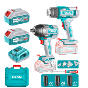 COMBO 2 EN 1 20V PISTOLA CALOR + LLAVE IMPACTO 850NM 2X5.0AH MALETIN + ACC INDUSTRIAL - TOSLI250983