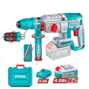 ROTOMARTILLO SDS+ 26MM 20V BL 2.5J 0-50000BPM 2X4.0AH 4FUN EXTR-CHUCK +ACCESORIOS INDUSTRIAL TOTAL- TRHLI202689