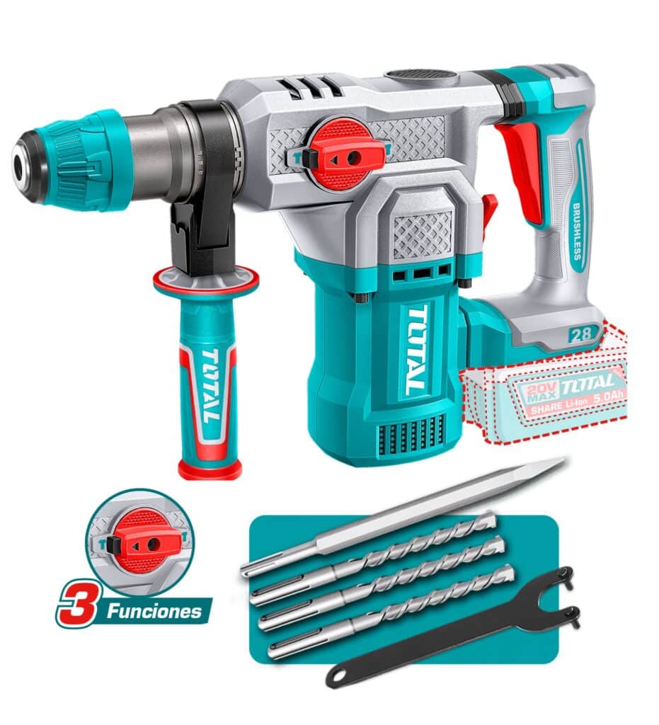 ROTOMARTILLO SDS+ 28MM 20V BL 4.5J 0-44000BPM 3FUN INDUSTRIAL TOTAL – TRHLI20286