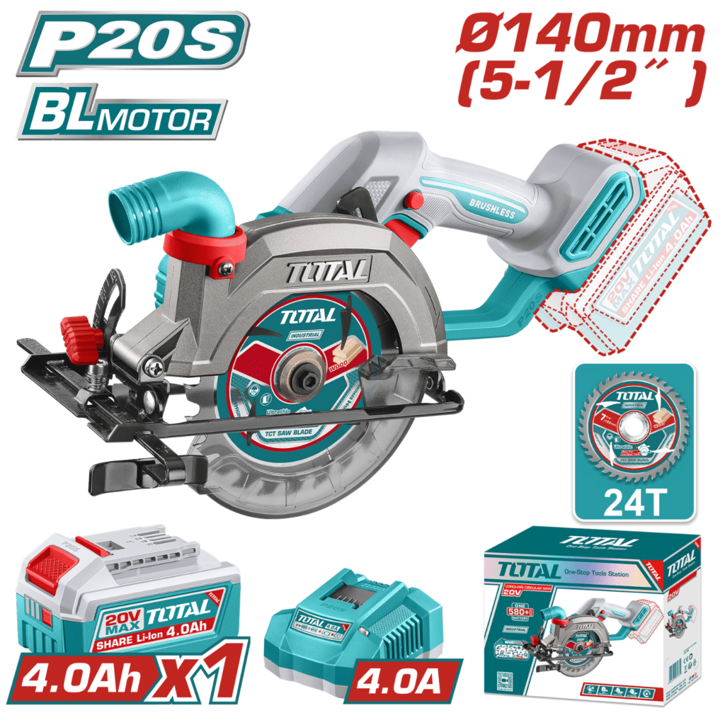 SIERRA CIRCULAR 20V 6300RPM 140MM BRUSHLESS 1X4.0AH INDUSTRIAL – TSLI14023