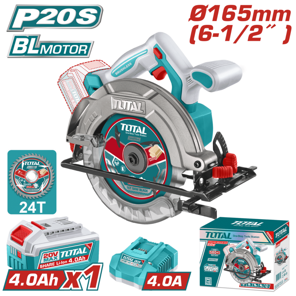 SIERRA CIRCULAR 20V 5200RPM 165MM BRUSHLESS 1X4.0AH INDUSTRIAL – TSLI16523