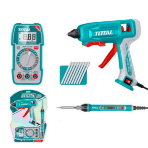COMBO MULTIMETRO 600V + PISTOLA SILICONA 250W + CAUTIN 120W + ACC INDUSTRIAL - TTCK250716