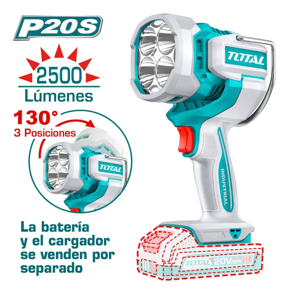 LINTERNA DE TRABAJO 20V 22.5W 25000LM LED 130G INDUSTRIAL – TWLI20885