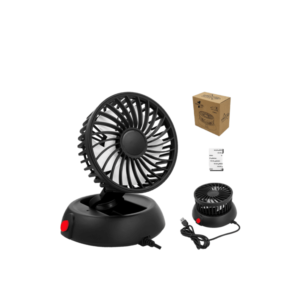 VENTILADOR 12V 3.5W 4» TYPE-USB C/CLIP NEGRO C/BASE – SF-25125