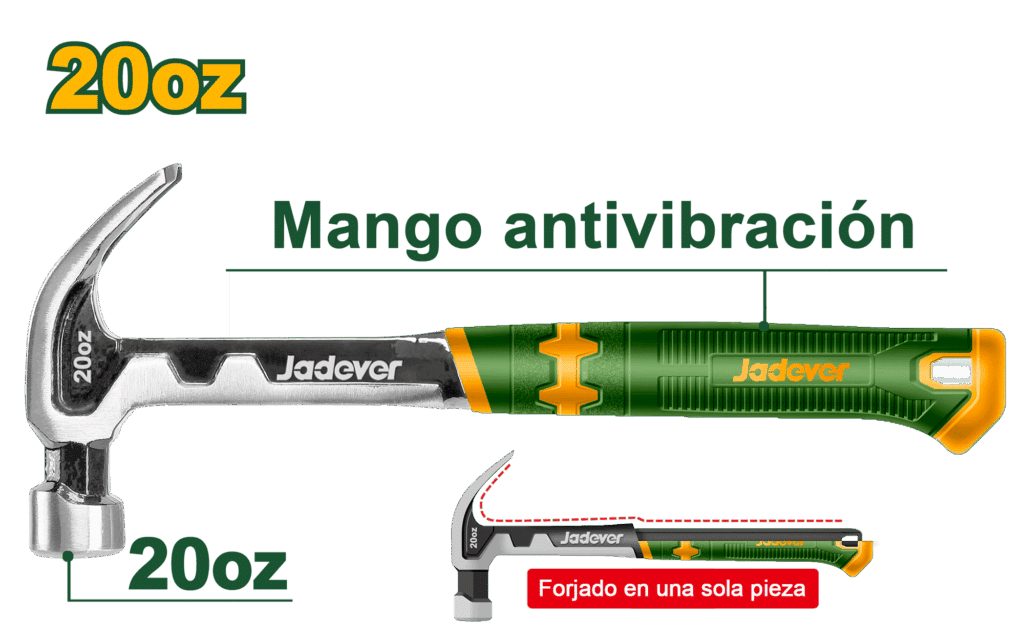 MARTILLO 20OZ 560G MANGO FIBRA DE VIDRIO ANTI-SHOCK – JDHM8320