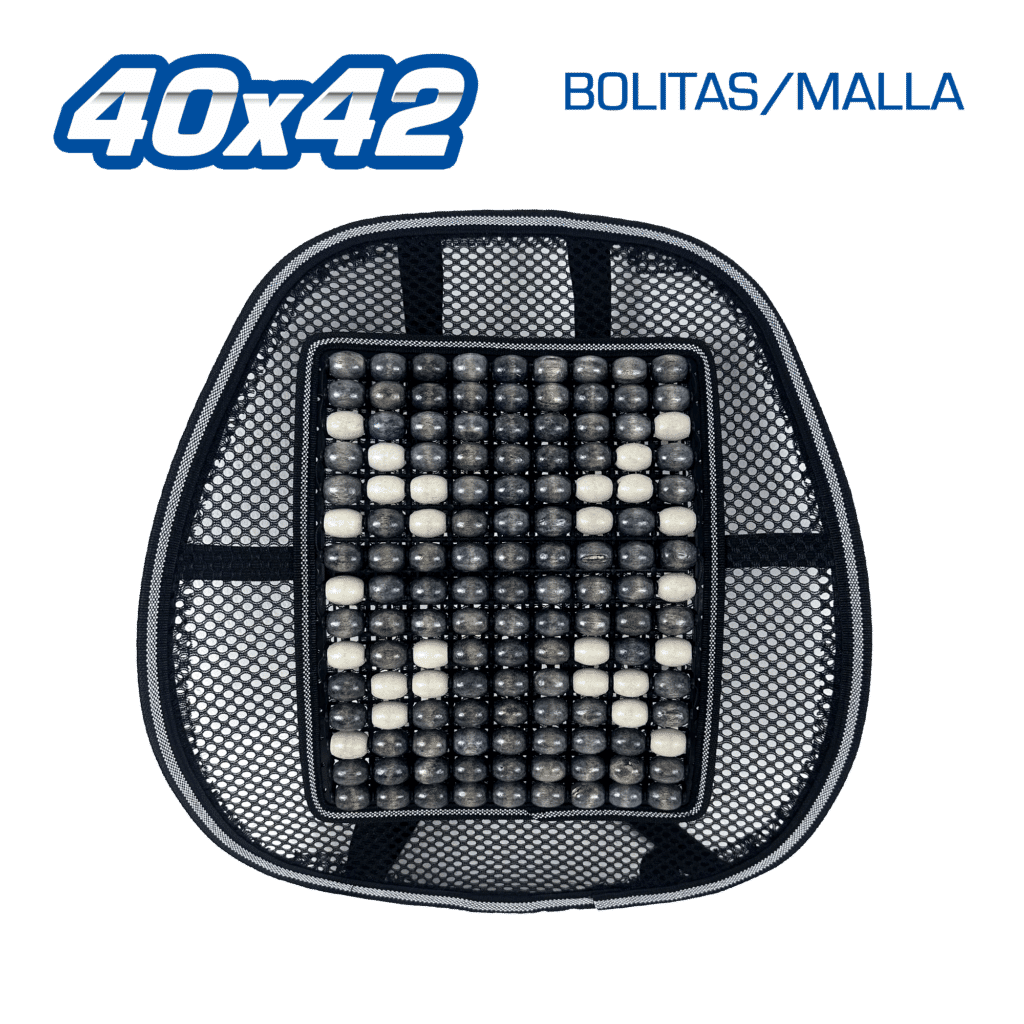 SOPORTE LUMBAR BOLITAS / MALLA 40X42CM – AZUL – SF-25002