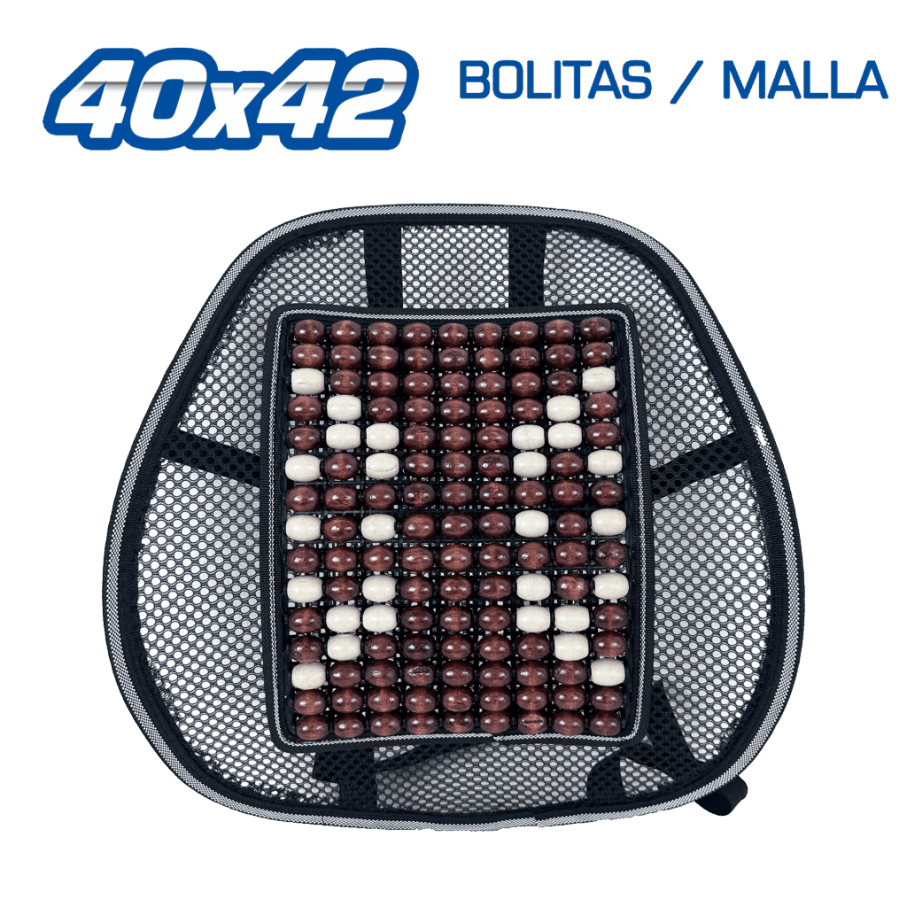 SOPORTE LUMBAR BOLITAS / MALLA 40X42CM – MARRON – SF-25003
