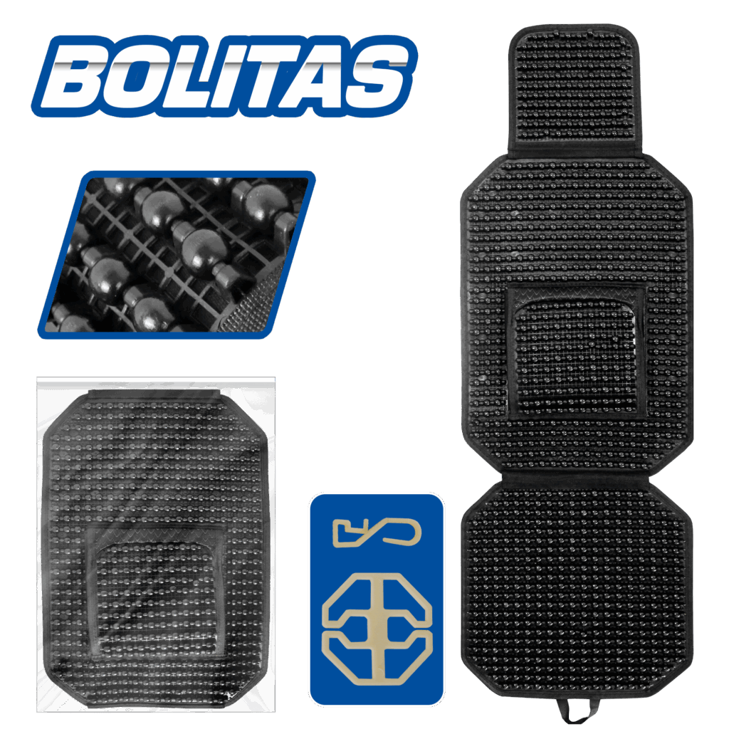 COJIN/RESPALDO BOLITAS C/RIÑONERA FULL BLACK ABS – SF-25012