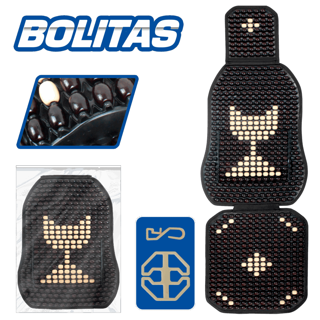 COJIN/RESPALDO BOLITAS C/RIÑONERA MARRON MESH – SF-25014