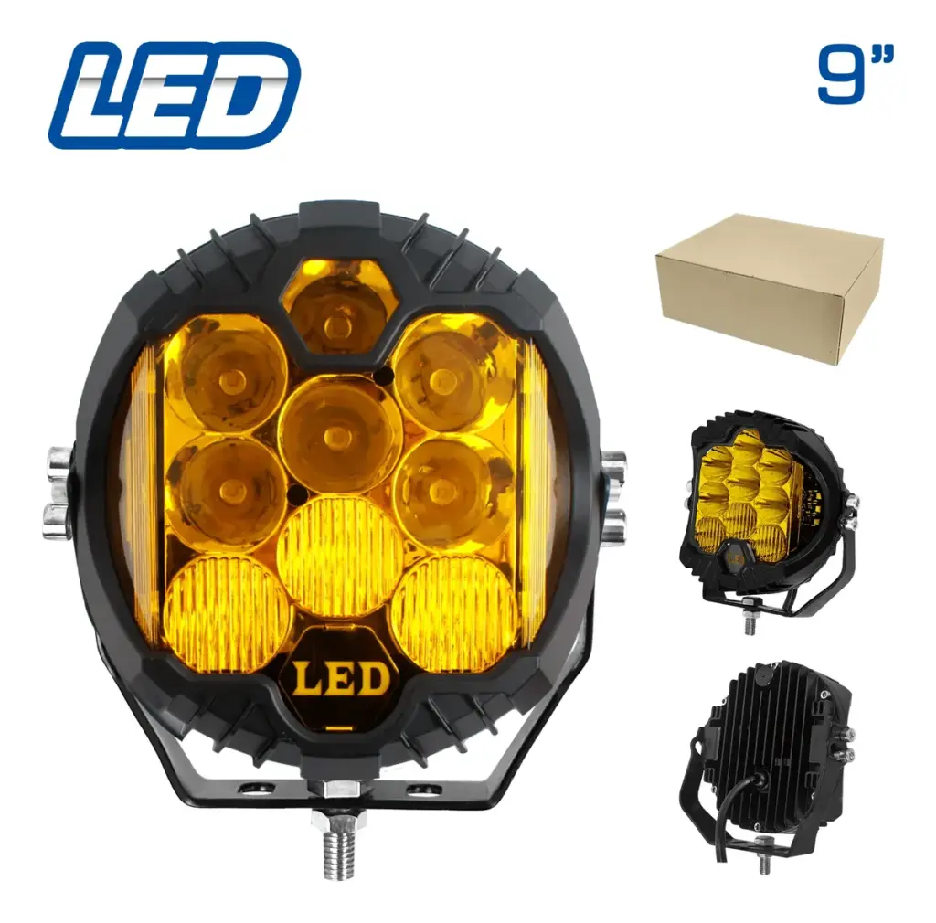 NEBLINERO LED TYPE-V 9» EXPANSIVA +STROBO – AMARILLO – SF-25072