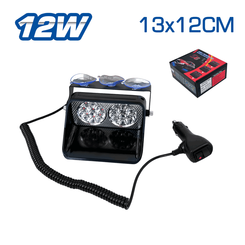 LUZ LEDX2 MAGNÉTICO 12W 12V 13X12CM ROJO/AZUL C/SWITCH – SF-25105