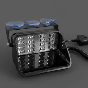 LUZ LED POLICIAL MX2 8.6W 12V 13X12CM ROJO/AZUL C/SWITCH - SF-25107