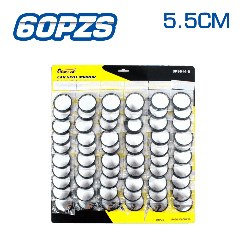 SET ESPEJOS PUNTO CIEGO 5.5CM CIRCULAR MARCO NEGRO 60PCS/SET – SF-25121