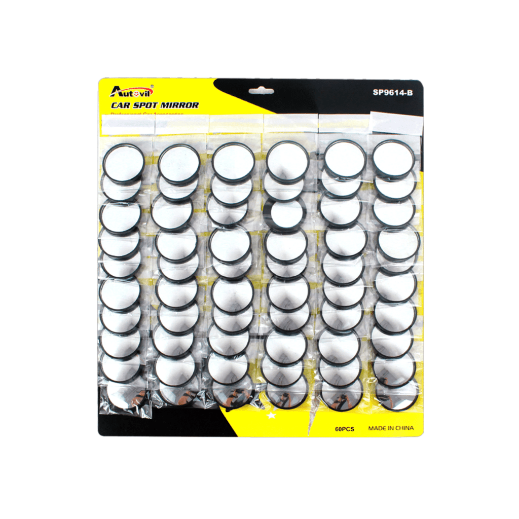 SET ESPEJOS PUNTO CIEGO 5.5CM CIRCULAR MARCO NEGRO 60PCS/SET – SF-25121
