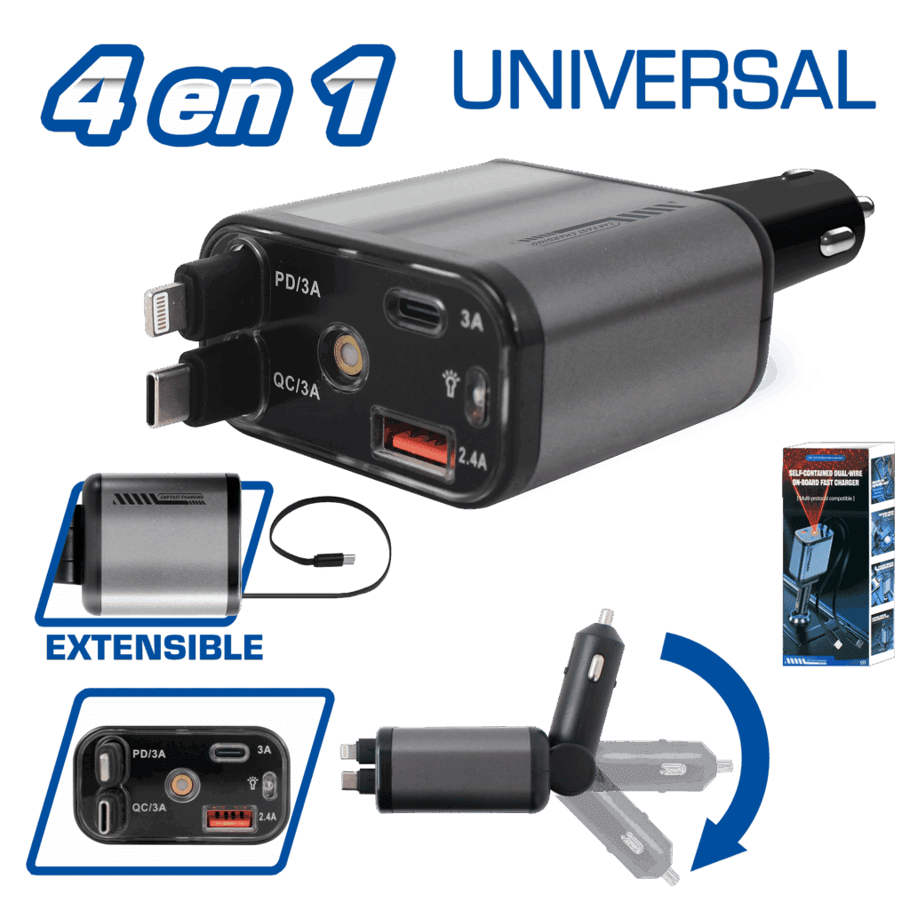 CARGADOR USB PARA AUTO CONEX:CIGARRERA – SF-25129