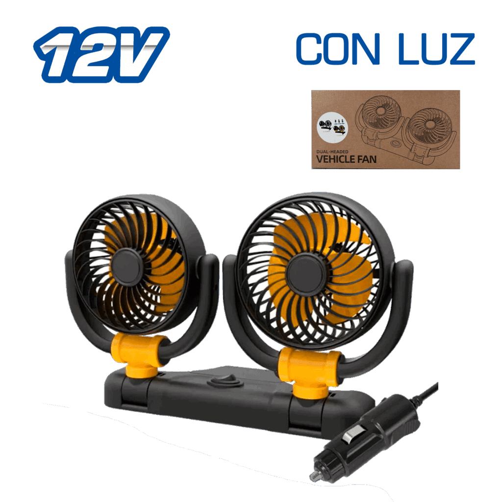 VENTILADOR 12V DUAL CON LUZ – SF-25201