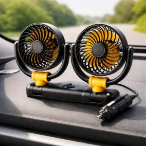 VENTILADOR 12V DUAL CON LUZ - SF-25201