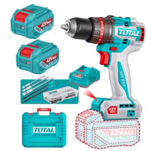 TALADRO PERCUTOR 42V 69NM 13MM 2X2.0AH BRUSHLESS +ACC MALETIN INDUSTRIAL - TIDLI426982