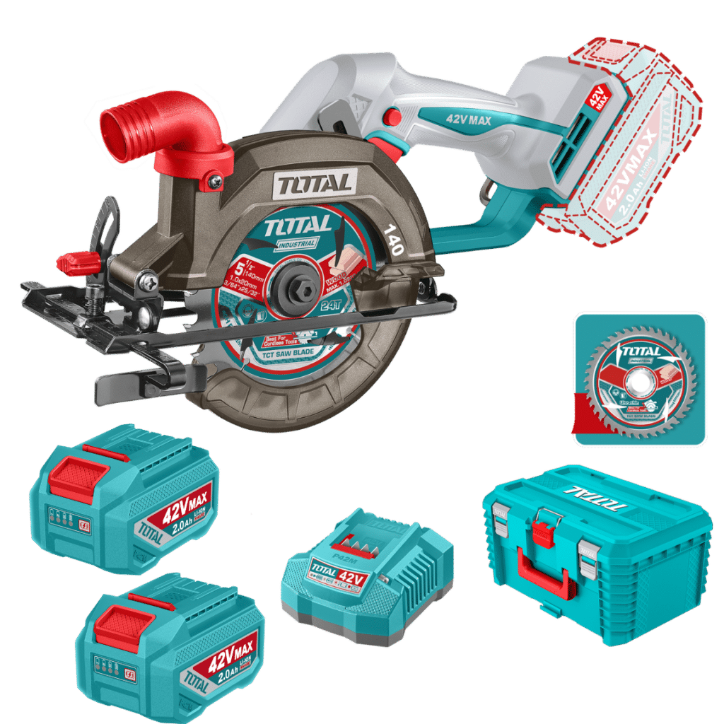 SIERRA CIRCULAR 42V BL 6300RPM 140MM 2X2.0AH +ACC MALETIN INDUSTRIAL – TSLI4214012