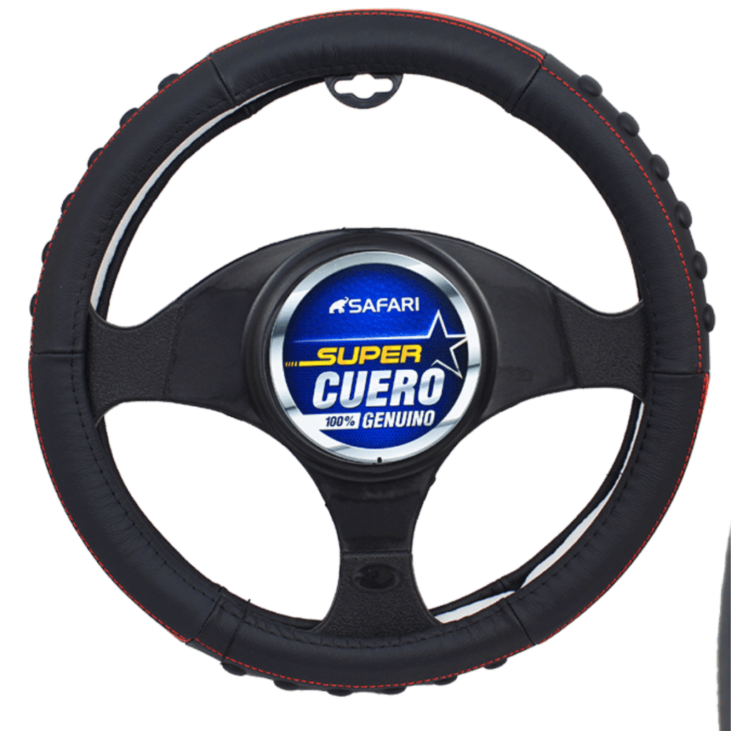 CUBRE VOLANTE CUERO GEN NEGRO DETALLES ROJOS – SFW2201BK/RD