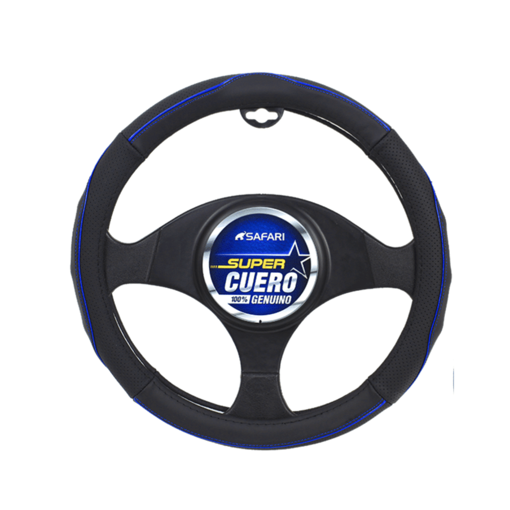 CUBRE VOLANTE CUERO GEN NEGRO/LINEA AZUL  – SFW-T1736BL