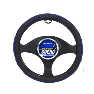 CUBRE VOLANTE CUERO GEN NEGRO/LINEA AZUL  - SFW-T1736BL