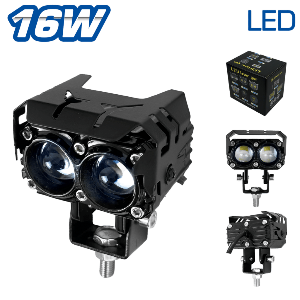 LUZ LEDX2 DEPORTIVA 14-16W 7X4.5CM BLANCO-AMARILLO + STROBO – SF-25093