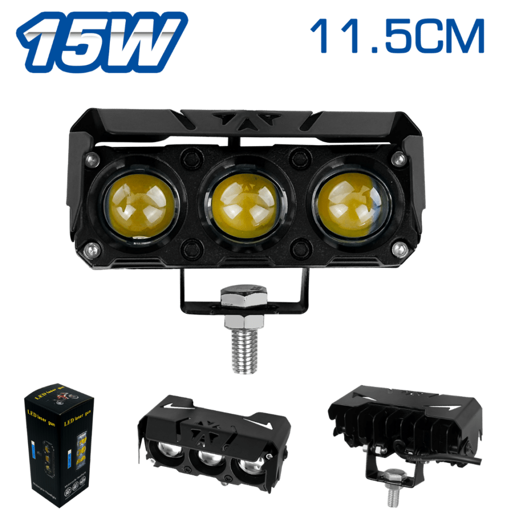 LUZ LEDX3 DEPORTIVA 12-15W 9.5X3.5CM BLANCO-AMARILLO + STROBO – SF-25095