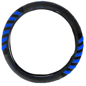 CUBRE VOLANTE PU 38CM 600G NEGRO+AZUL - SF-25110 BL