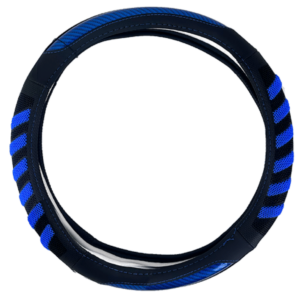 CUBRE VOLANTE PU 38CM 600G NEGRO+AZUL - SF-25111 BL